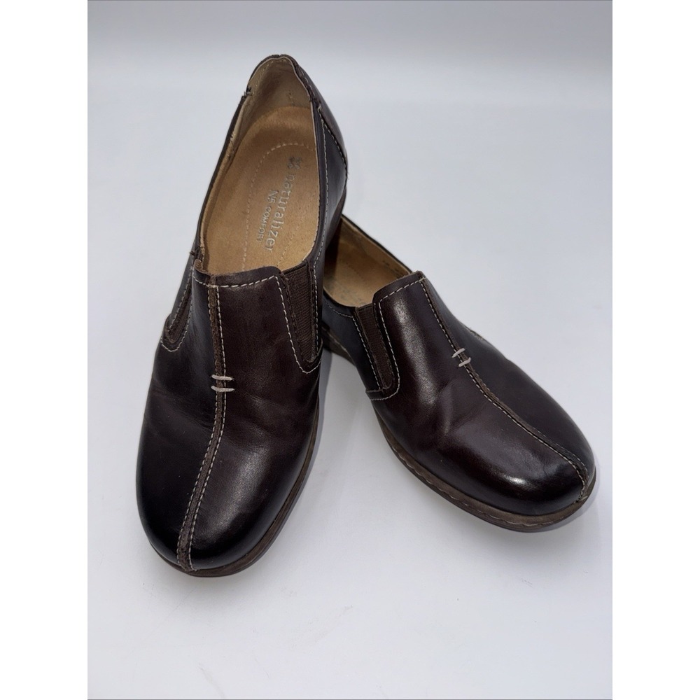 Naturalizer N5 Comfort Malvina Loafer Shoes Womens 4.5 M Slip On Leather Brown